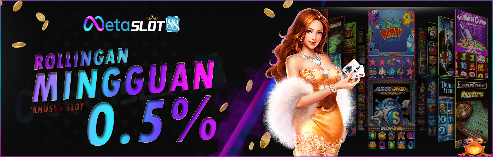 Bonus Rollingan SLOT Mingguan 0,5% Metaslot88